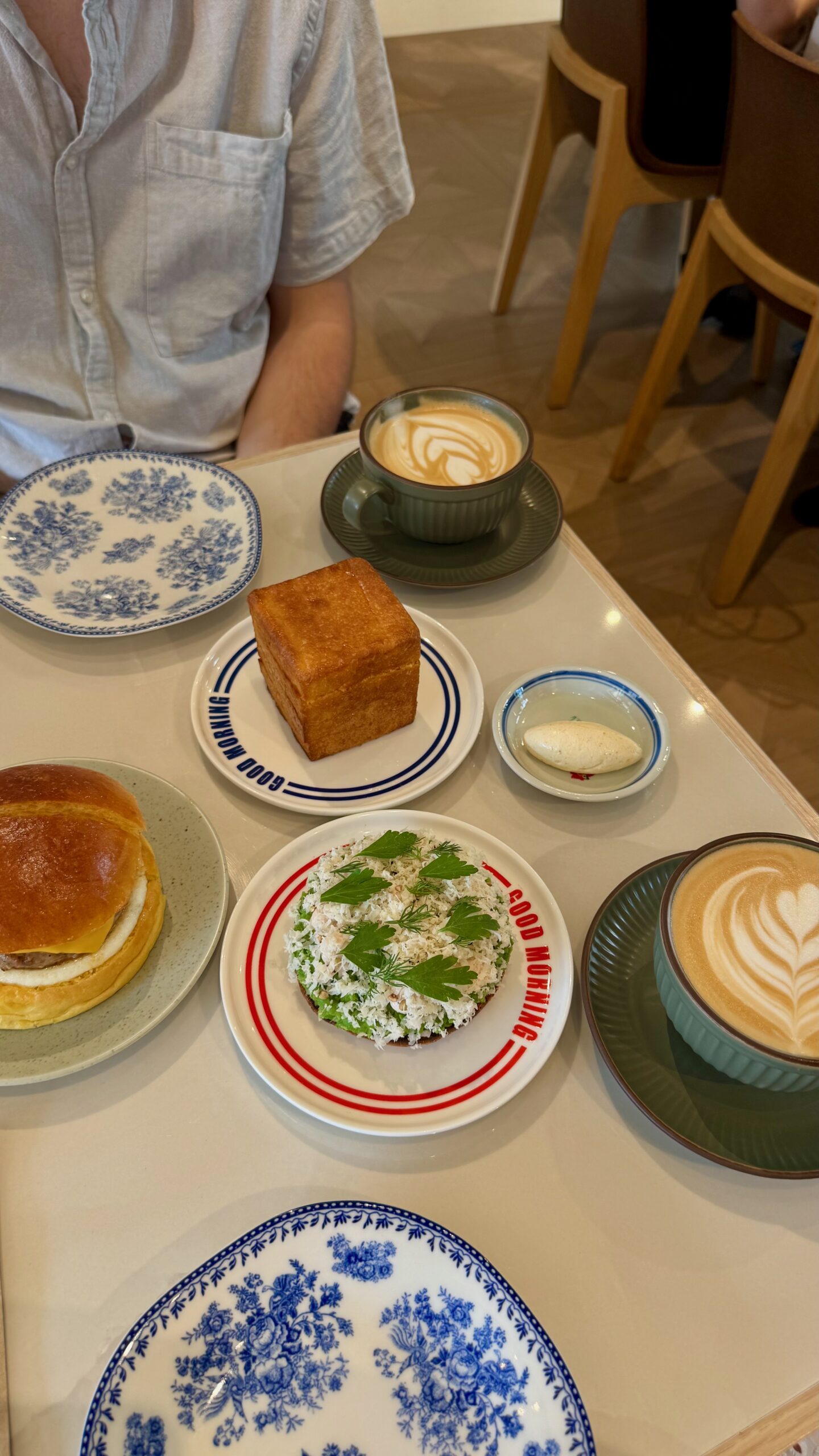 The breakfast burger and spread at Dearborn, New Bahru
