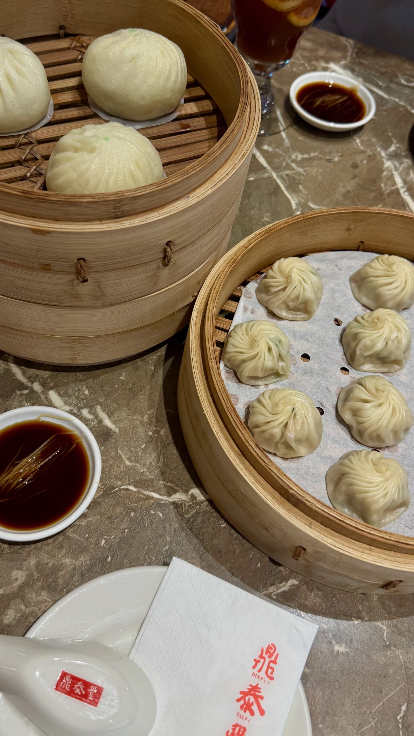 Steamer baskets of dumplings at Din Tai Fung, Jewel Changi