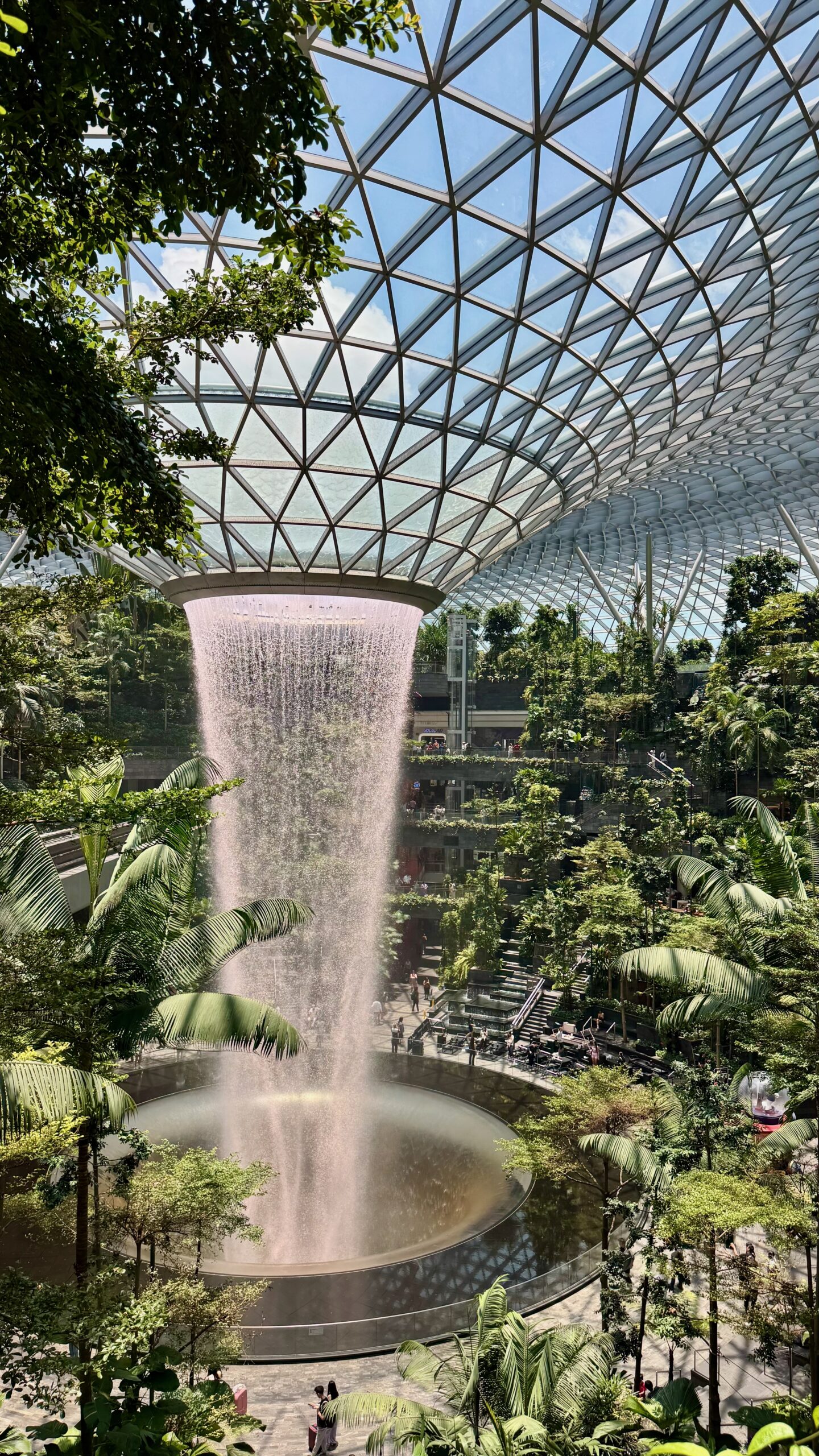 The Rain Vortex waterfall at Jewel Changi Airport