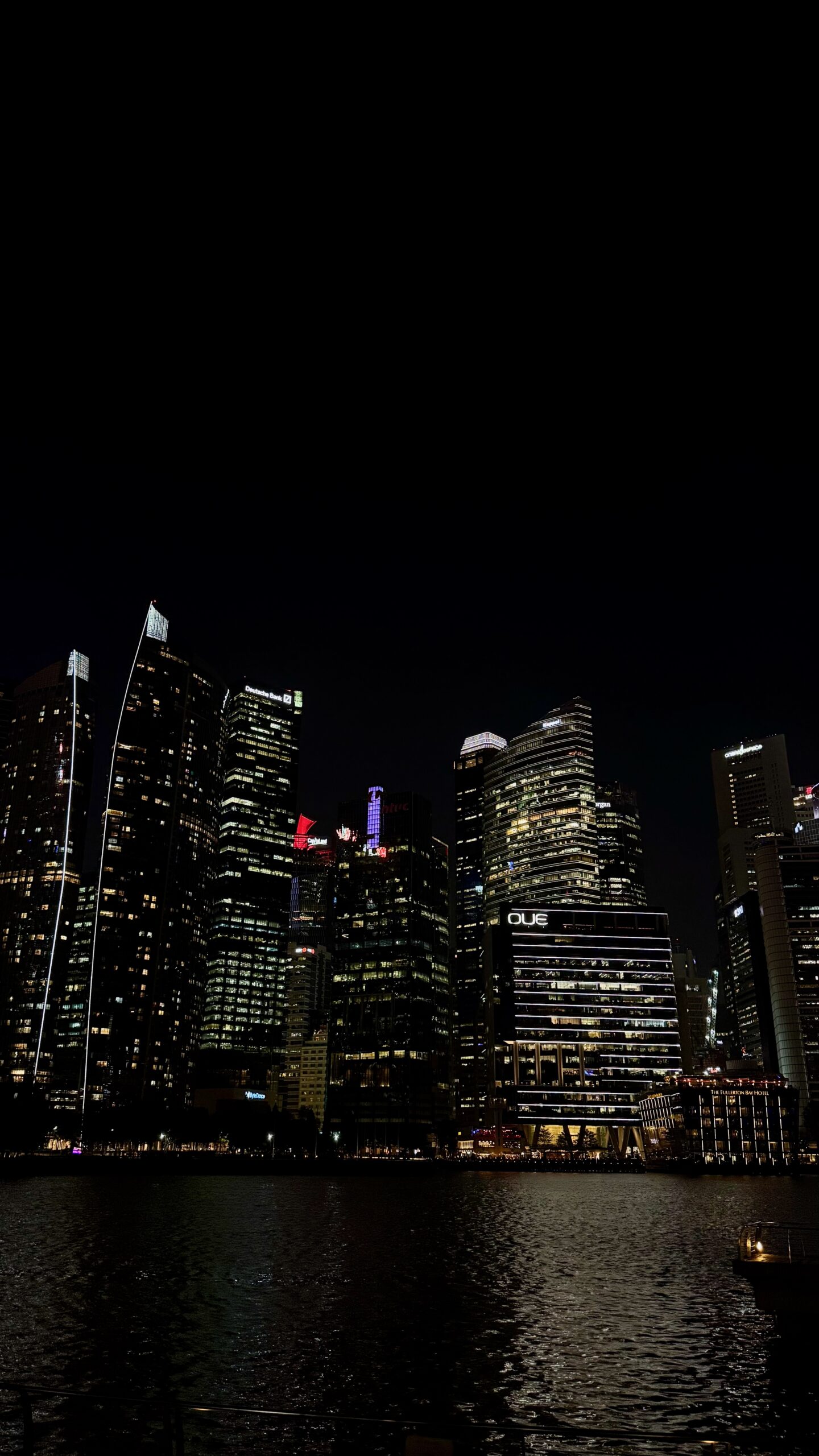 The Marina Bay skyline at night