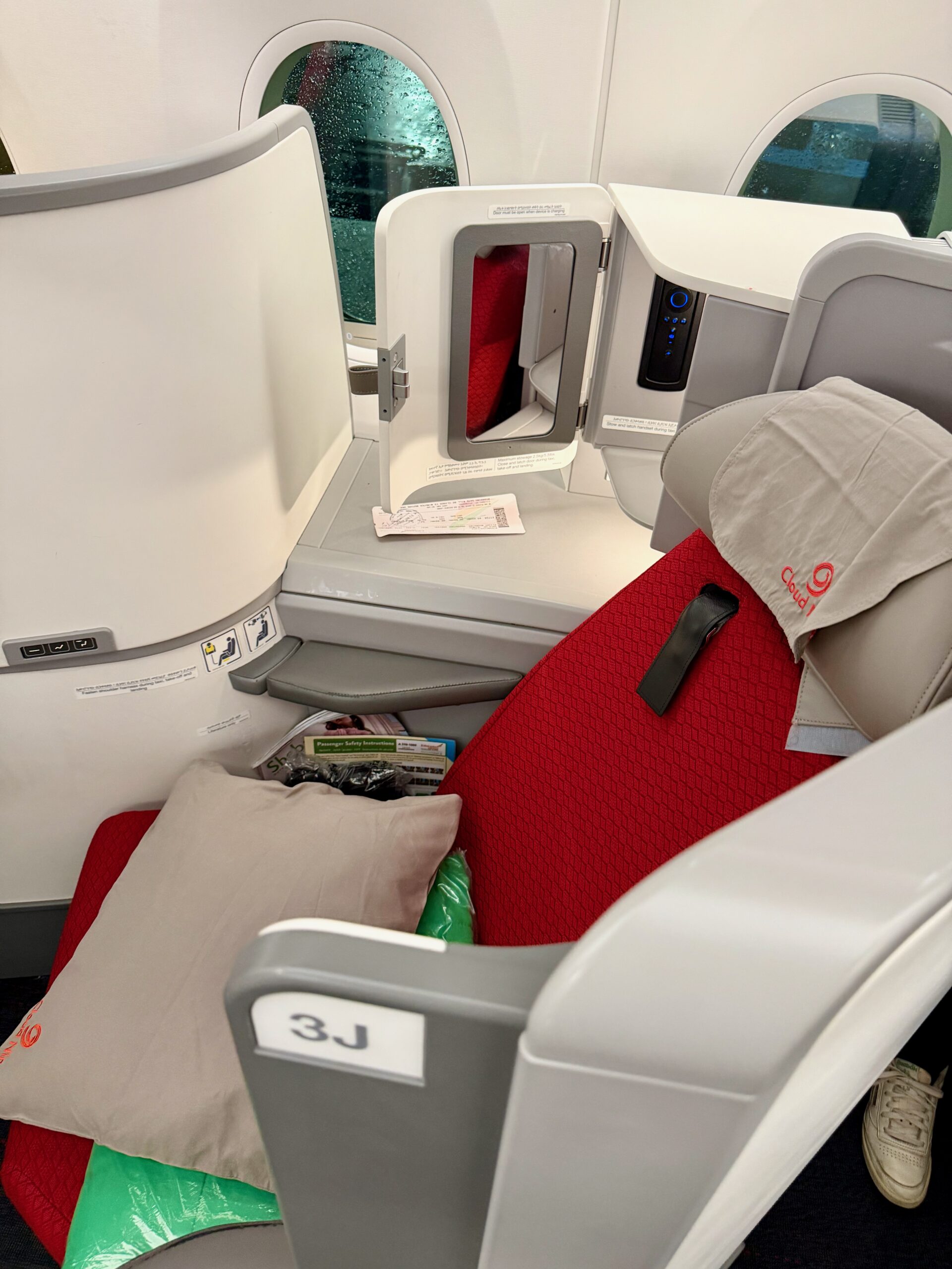 Seat 3J in Ethiopian Airlines Cloud Nine Business Class