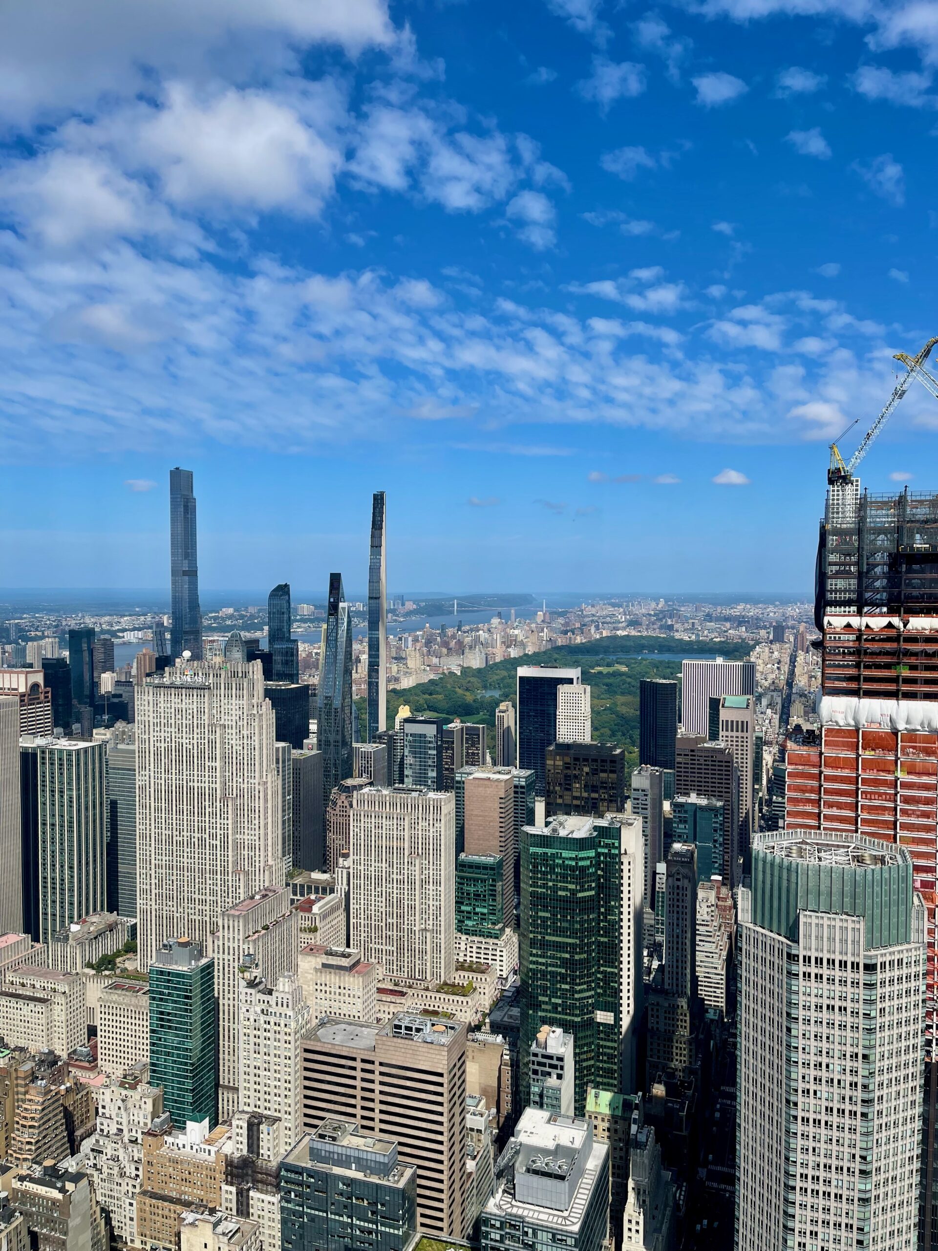 Daytime view from SUMMIT One Vanderbilt toward Central Park and Billionaires' Row.