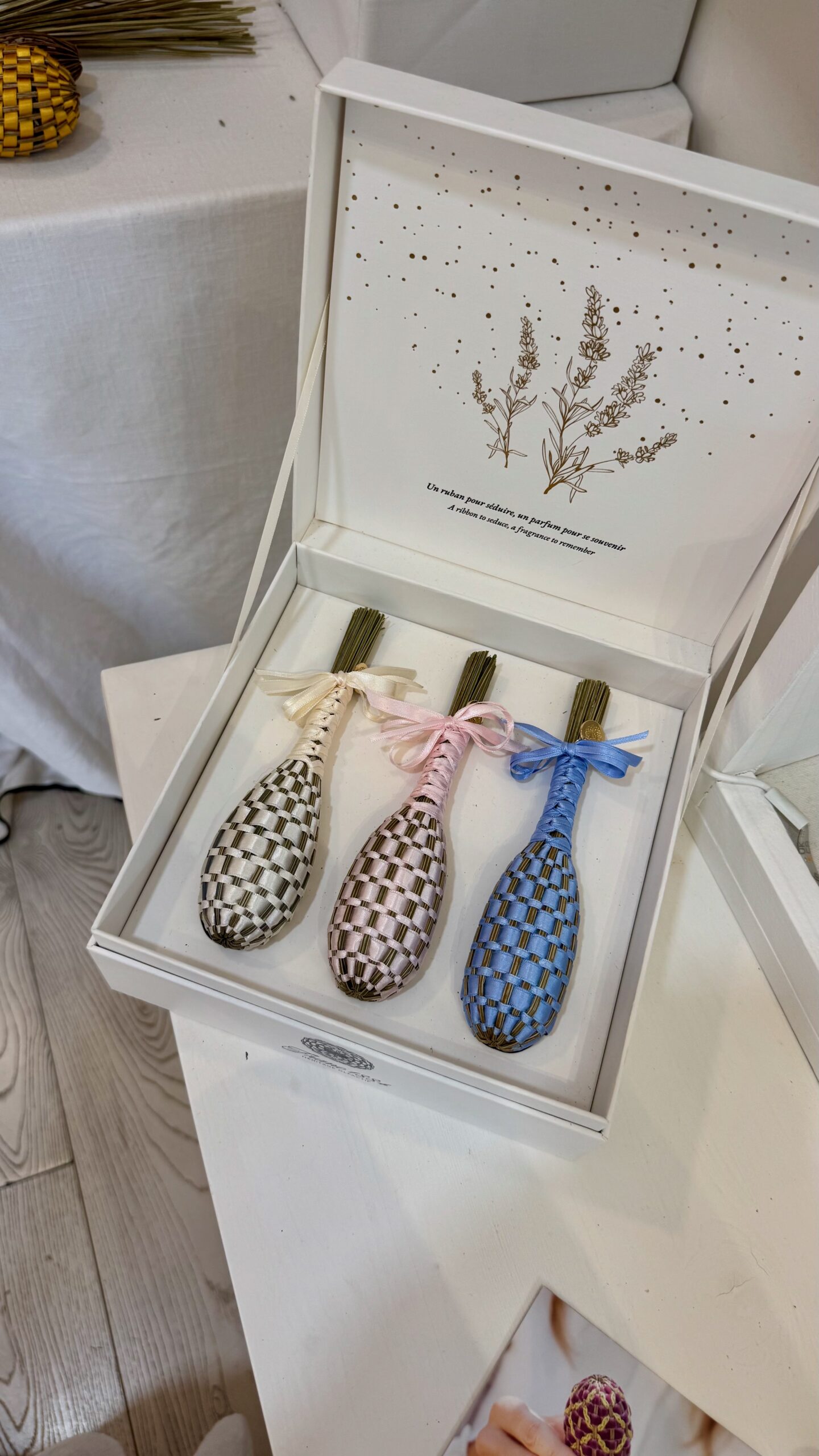 Handmade lavender wands at Franc 1884 in Aix-en-Provence